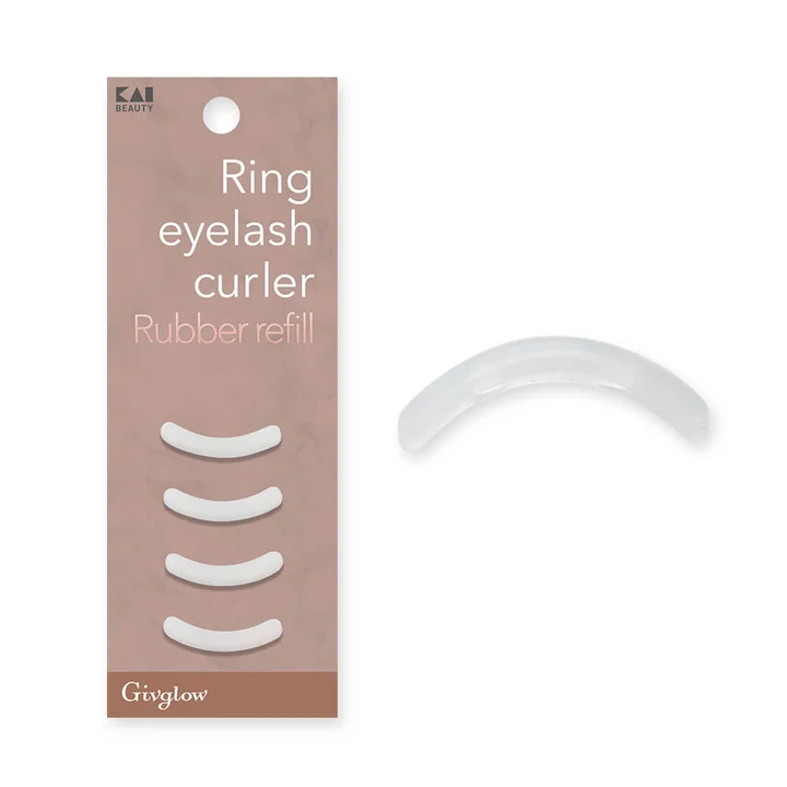 Ring eyelash curler Rubber refillのパッケージ。白いシリコーンゴムが4個入っている